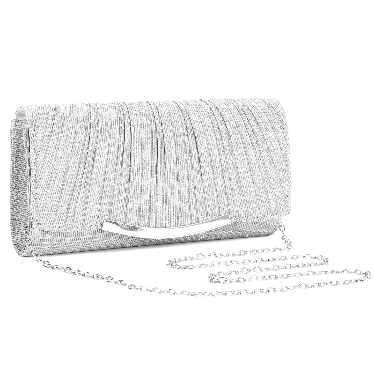 Evening Clutch Bags Fashion Women Elegant Silver Gold Shiny Handbag Wedding Party Long Purses Banquet Clutch Purses Shoulder Bag