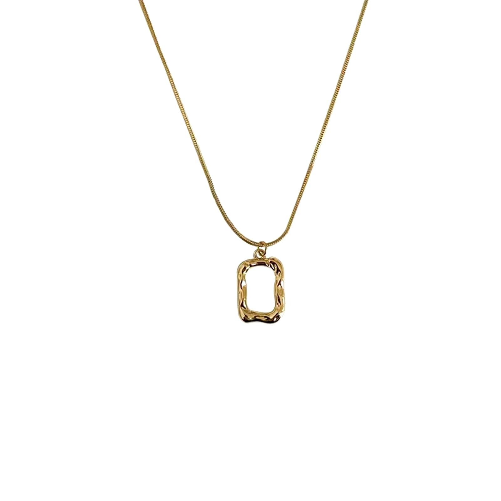 Rectangle Necklace Senior Sense of Female Personality Temperament Femme Fashion Jewelry Gold Plated Necklace Set for Women